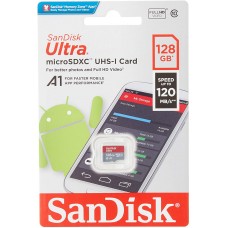 SanDisk 128GB Ultra microSDXC UHS-I Card A1 Class 10 120MB/s - SDSQUA4-128G-GN6MN