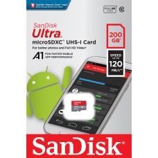 SanDisk 200GB Ultra microSDXC UHS-I Card A1 Class 10 120MB/s - SDSQUA4-200G-GN6MN
