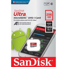 SanDisk 256GB Ultra microSDXC UHS-I Card A1 Class 10 120MB/s - SDSQUA4-256G-GN6MN