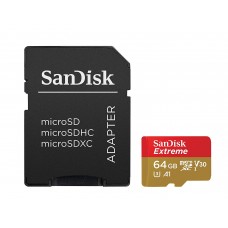 SanDisk Extreme 64GB microSDHC UHS-I/U3 90MB/s memory Card - SDSQXAF-064G-GN6MA